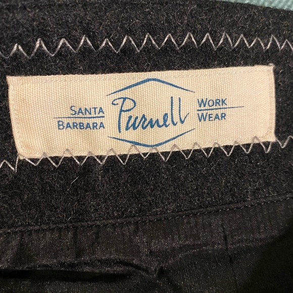 NWOT Purnell Charcoal Blanket Stitch Wool Zip Skirt - Picture 2 of 6